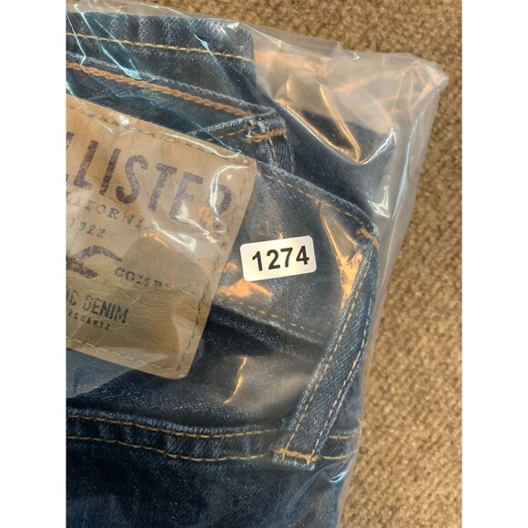 Hollister Jeans Mens 32x30 Slim Straight Mid Rise Button Fly Y2K Dark Denim - Picture 11 of 11